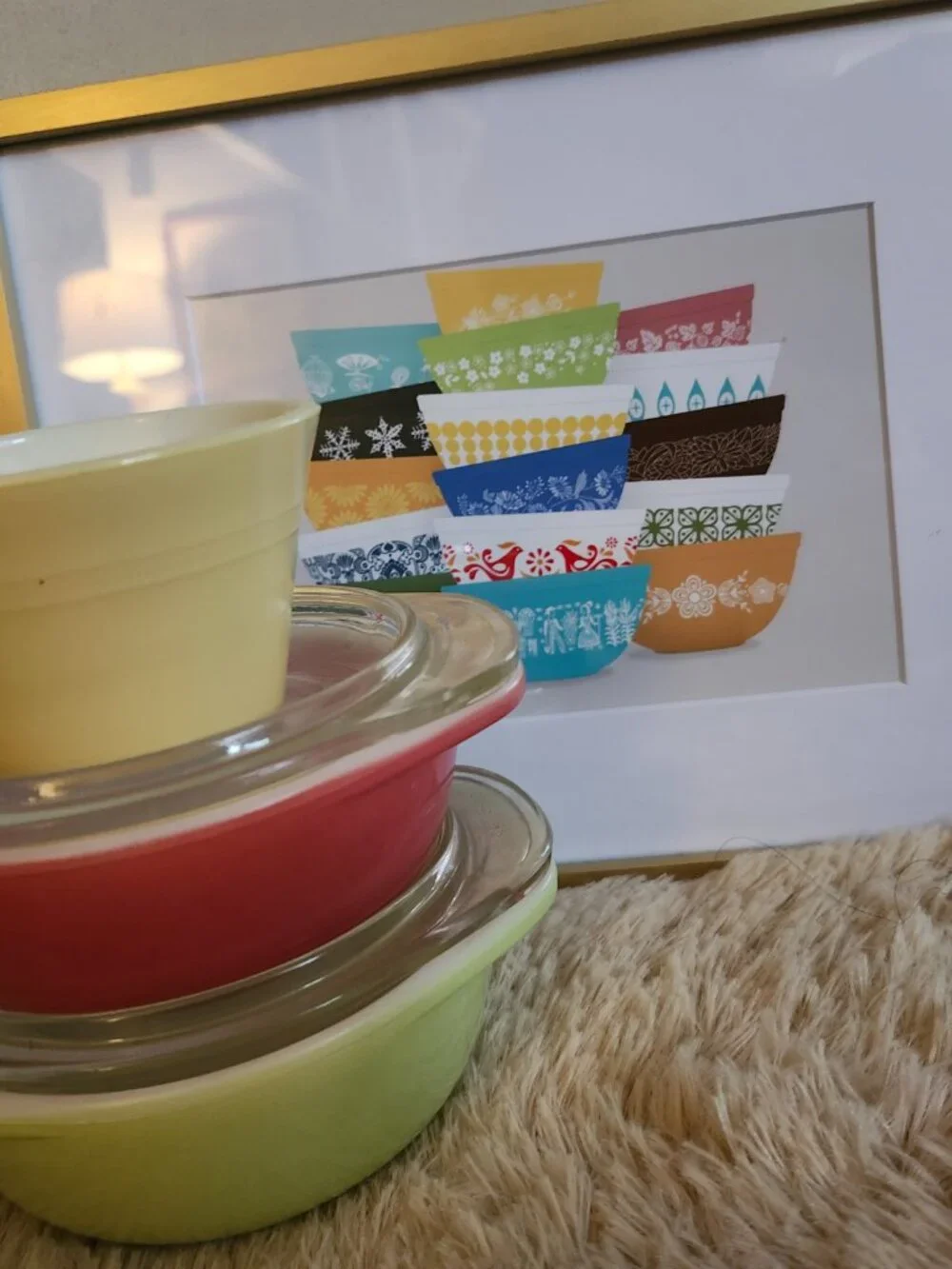 Pyrex art and pyrex080 and Custard Cup